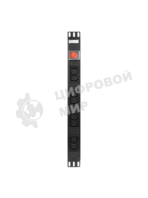 Блок Gembird EHB8-4, 1 вход С14/8 выходов C13, с защитой для 19