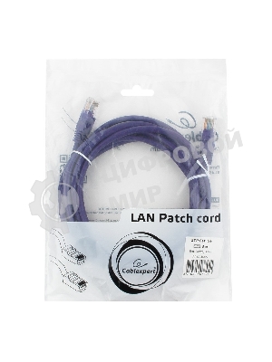 Патч-корд UTP Cablexpert cat.5e, 3м, литой, многожильный, фиолетовый