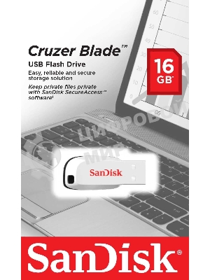 Флешка USB Sandisk 16Gb Cruzer SDCZ50C-016G-B35W USB 2.0 белый