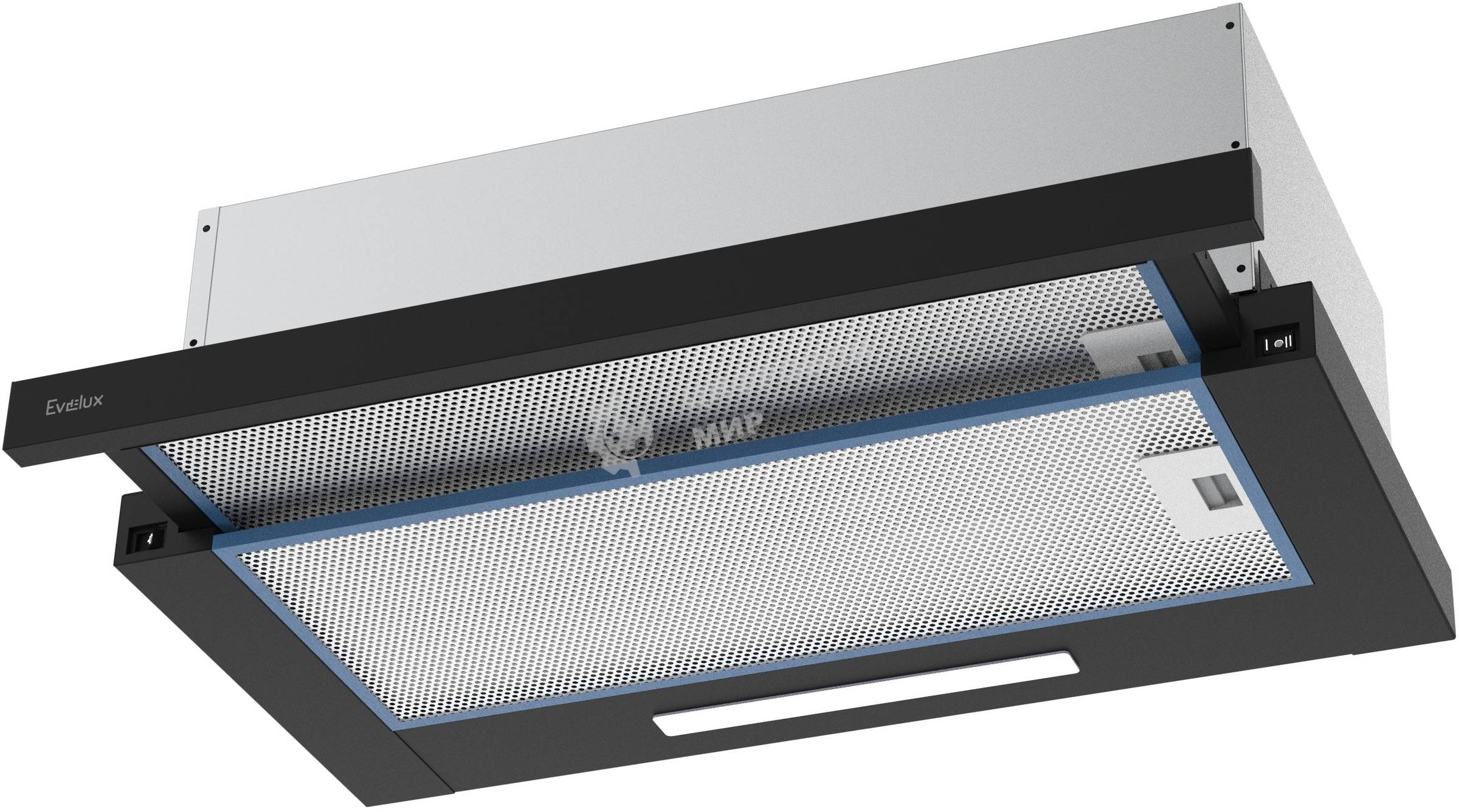 Вытяжка встраиваемая Evelux TEL 60 B черный, 60 см, 670 куб. м/ч, 46 дБ