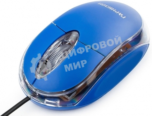 Мышь проводная Гарнизон GM-100B синий, 1000 dpi, USB, кнопки - 3