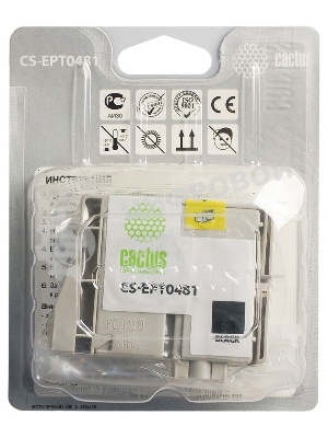 Картридж струйный Cactus CS-EPT0481 черный (14,4 мл) для Epson Photo R200/R220/R300/R320/R340/RX500/RX600/RX620/RX640
