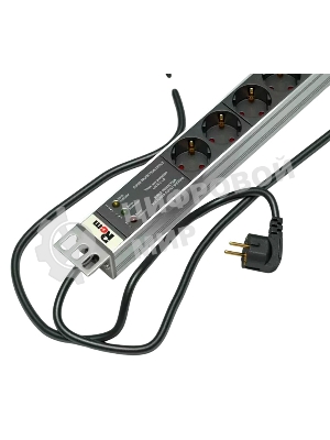 Блок розеток Rem-16 с фил. и инд., 7 Shuko, 16A, алюм., 19