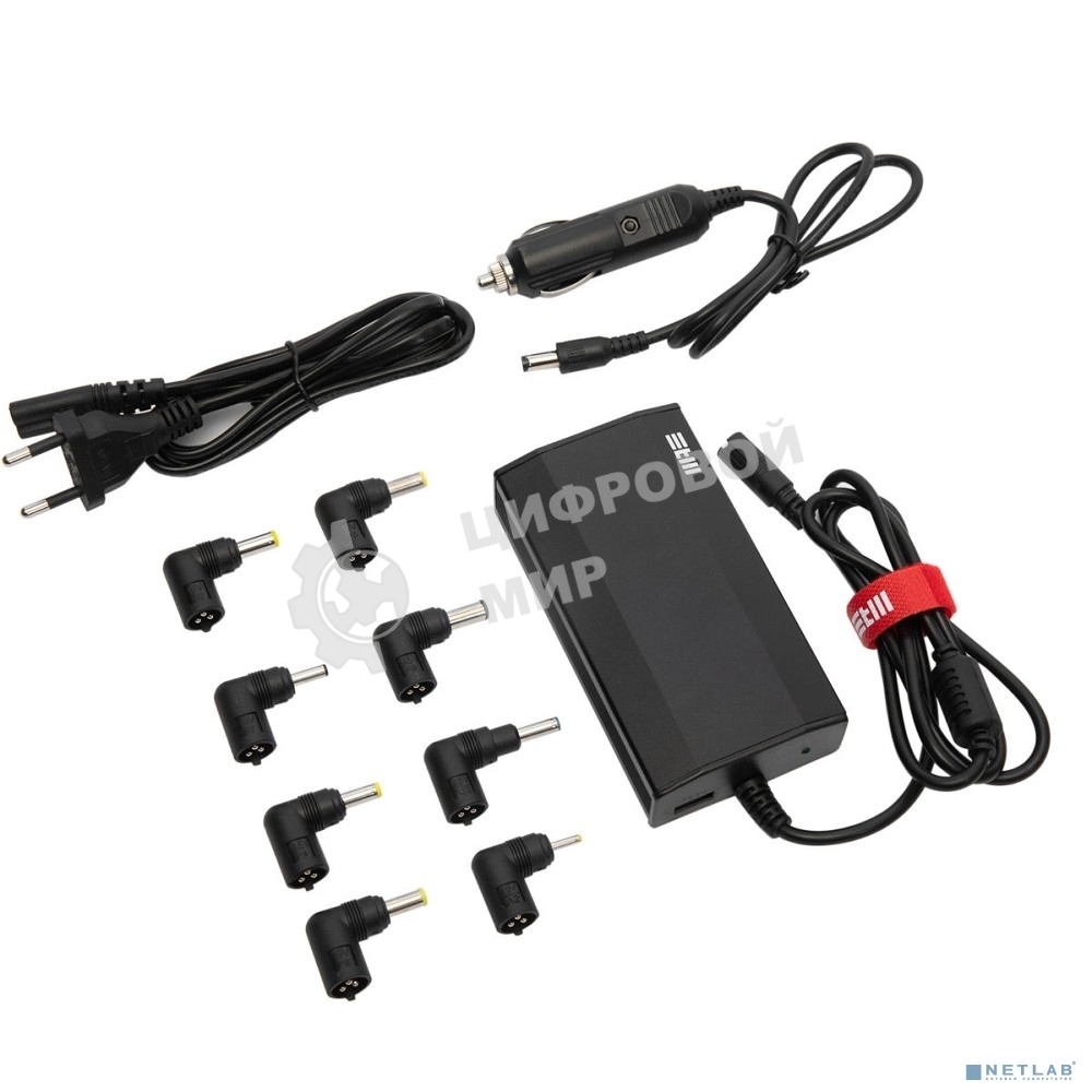 Адаптер для ноутбуков STM Dual DLU90, 90W, EU AC power cord& Car Cigaratte Plug, USB(2.1A)