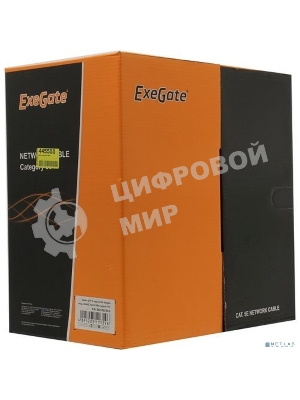 Кабель ExeGate UTP 2 пары кат.5e медь, 24AWG, бухта 305м, серый, PVC