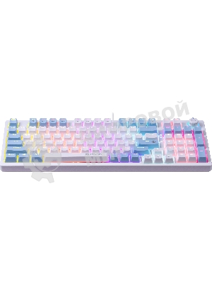 Клавиатура проводная Defender Hawk GK-418, USB, белый/голубой