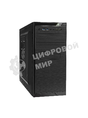 Компьютерный корпус Minitower ExeGate QA-412U-UNS350 (mATX, БП UNS350 с вент. 12см, 2хUSB+2хUSB 3.0, аудио, черный)