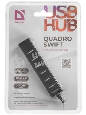 USB-концентратор Defender Quadro Swift, USB 2.0, USB 7 портов, USB