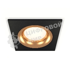 Комплект встраиваемого светильника Ambrella light XC7632005 SBK/PYG черный песок/золото желтое полированное MR16 GU5.3 (C7632, N7014)