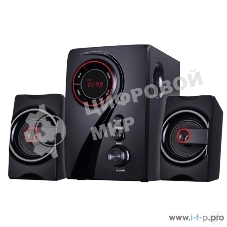 Мультимедийная акустическая система GINZZU GM-406 2.1 с Bluetooth. Выходная мощность (RMS) 40 Вт. Диапазон воспроизводимых частот: 40Гц - 20КГц. Bluetooth: V2.1. Встроенный аудио-плеер: SD-card, USB-flash до 32 Gb. FM радио: 87.5МГц - 108.0МГц. Вход AUX: стерео вход (2RCA). Пульт дистанционного управления - 21 кнопка. Эквалайзер: обычный, джаз, рок, поп, классика.