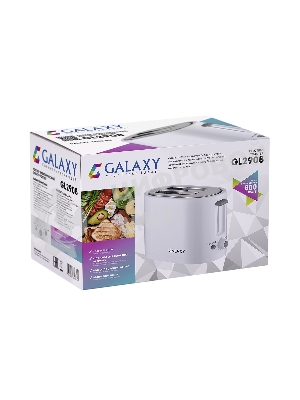Тостер Galaxy Line GL 2908, белый, пластик, 800 Вт