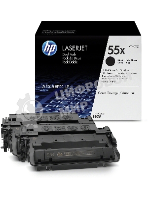 Картридж лазерный набор из 2 шт HP LaserJet CE255XD черный для LJ P3015(2 х 12500 стр)
