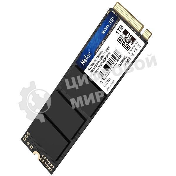 Накопитель SSD Netac NV2000, 1Tb, PCIe 3.0 x4, M.2 2280, NVMe, R/W 2500/2100