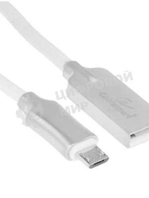 Кабель USB2.0 Cablexpert CC-P-mUSB02W-1.8M, AM/microB, серия Platinum, длина 1.8м, белый, блистер
