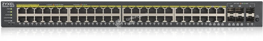 Коммутатор Zyxel GS1920-48HPv2 Hybrid Smart switch PoE+ Zyxel Nebula Flex, 44xGE PoE+, 4xCombo (SFP/RJ-45 PoE+), 2xSFP, budget PoE 375W, Standalone/cloud management