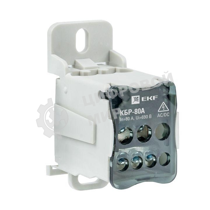 Блок распределительный КРОСС крепеж на панель и DIN КБР-80А EKF plc-kbr80