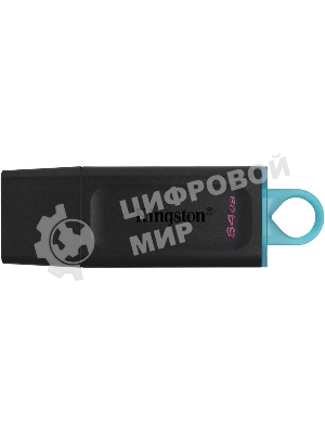 Флешка USB Kingston DataTraveler Exodia (DTX/64GB), 64Gb, USB 3.2 Gen 1, R/W 200/60, черный/бирюзовый