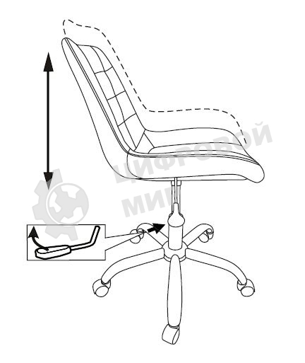 Кресло компьютерное Бюрократ CH-350SL/IVORY светло-бежевый, искусст. кожа/ткань, крестовина хром