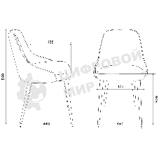 Стул для кухни Бюрократ KF-5_2 Light 19, комплект 2 шт серый металл черный на ножках