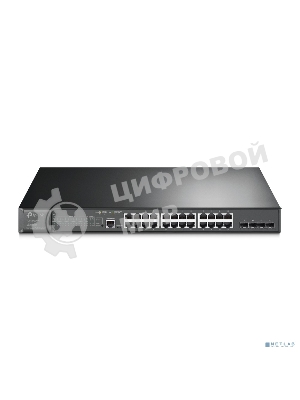 Коммутатор JetStream 28-port Gigabit L2+ Managed Switch with 24-port PoE+, PoE budget up to 384W, support SDN