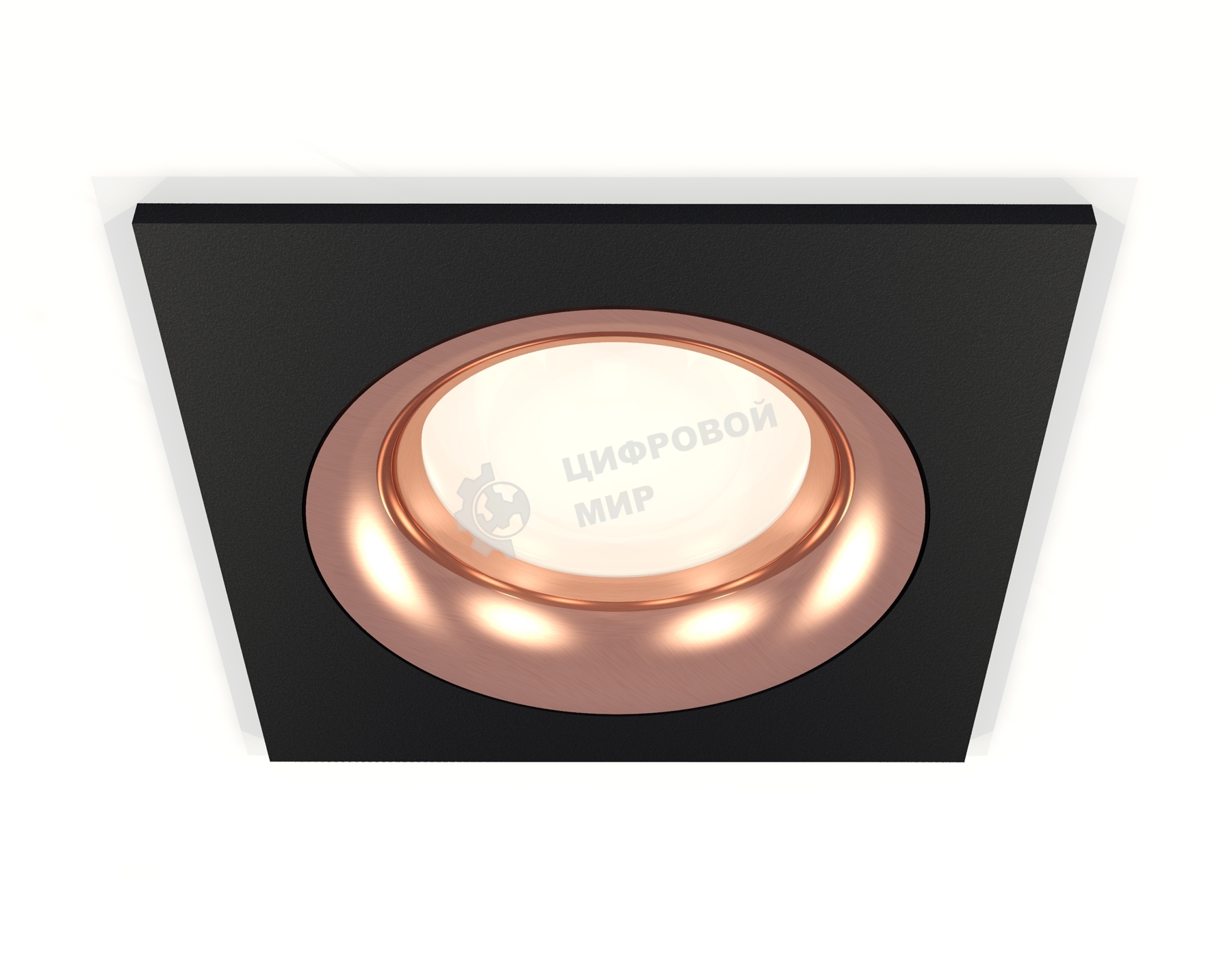 Комплект встраиваемого светильника Ambrella light XC7632006 SBK/PPG черный песок/золото розовое полированное MR16 GU5.3 (C7632, N7015)