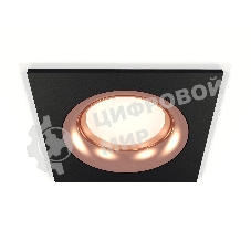Комплект встраиваемого светильника Ambrella light XC7632006 SBK/PPG черный песок/золото розовое полированное MR16 GU5.3 (C7632, N7015)