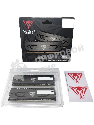 Оперативная память Patriot Viper Steel, DDR4, 32GB (2x16 GB), 3200 MHz, CL16, DIMM, радиатор, черный