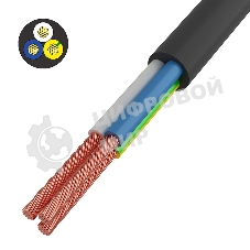 Провод соединительный ПВС Rexant 3x1,5 мм², черный, длина 20 метров, ГОСТ 7399-97