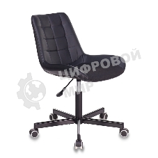 Кресло компьютерное Бюрократ CH-350M/BLACK без подлокотников, черный, искусст.кожа/ткань, крестовина хром