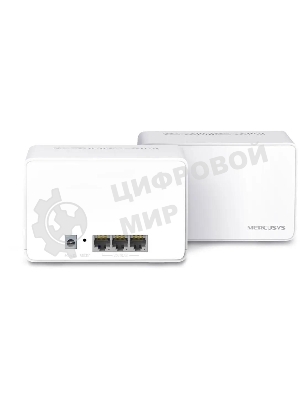 Домашняя Mesh Wi‑Fi система AX3000 Whole Home Mesh Wi-Fi 6 SystemSPEED: 574 Mbps at 2.4 GHz + 2402 Mbps at 5 GHzSPEC: Internal Antennas, 3× Gigabit Ports per Unit (WAN/LAN auto-sensing), 1024-QAM, OFDMA, HE160FEATURE: MERCUSYS APP, Router/AP Mode, One Unified Network, Seaml
