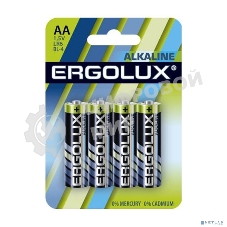 Элемент питания алкалиновый Ergolux LR6 BL-4 LR6 BL-4 1.5В Alkaline (блист.4шт)