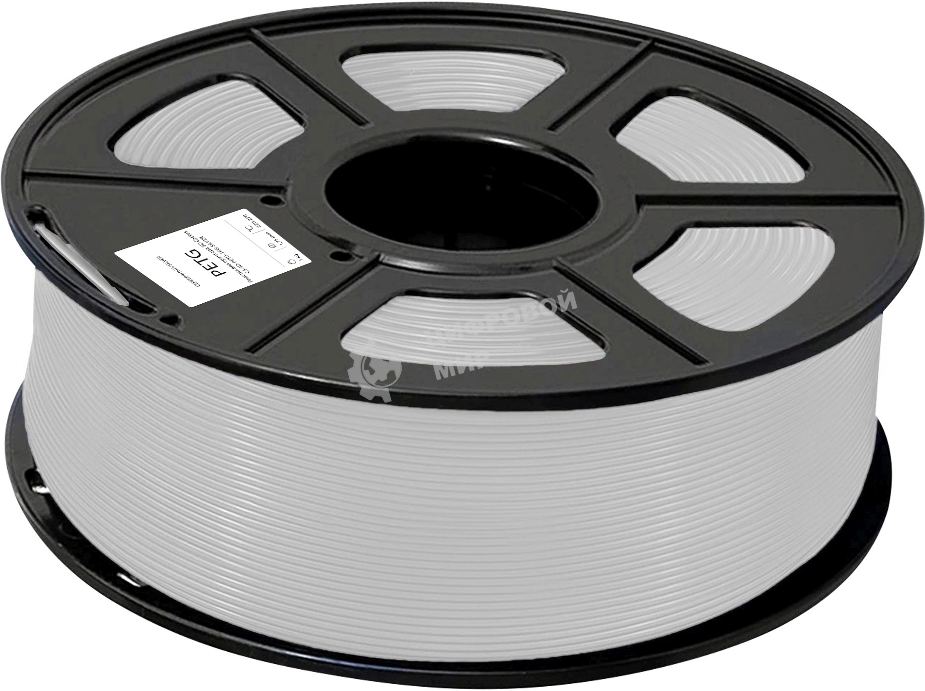 Пластик для принтера 3D Cactus CS-3D-PETG-1KG-SILVER PETG d1.75мм 1кг L316м 1цв.