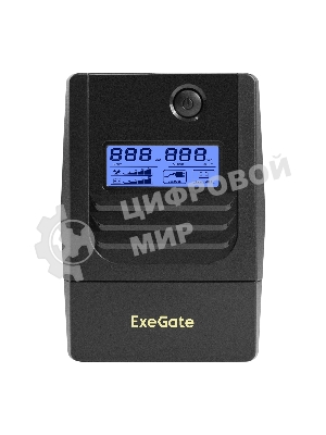 Источник бесперебойного питания ExeGate Smart LB-850.LCD.AVR.2SH (850VA/510W, LCD, AVR, 2*Schuko, батарея 12V 9Ah, черный)