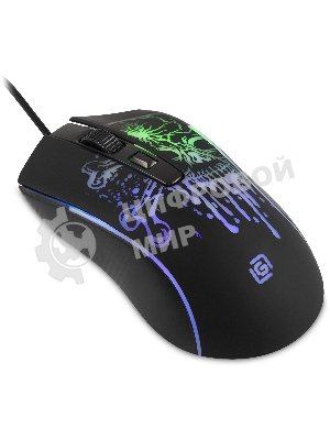 Мышь проводная Oklick 702G черный, 3600 dpi, USB, кнопки - 4