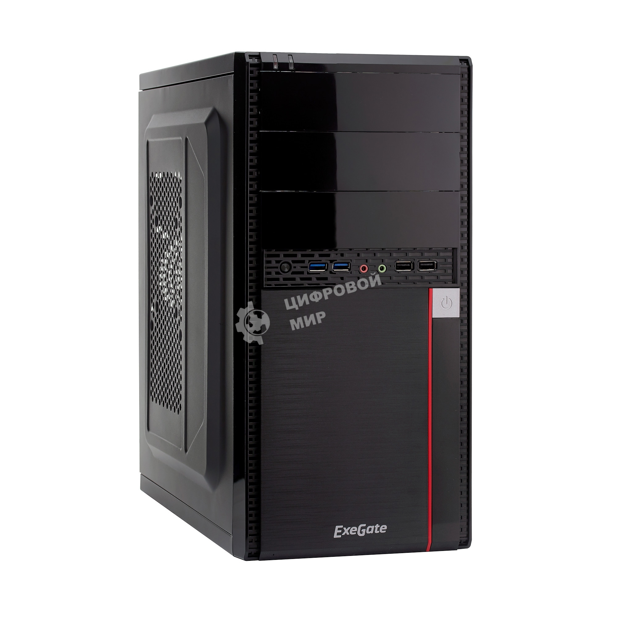 Компьютерный корпус Minitower ExeGate MA-371X Black, mATX (UN400, 120мм) 2хUSB+2хUSB 3.0, Audio
