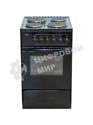 Плита электрическая Лысьва ЭП 401 СТ черный, конфорок 4 электрических, духовка 57 л, 50 см x 84 см x 60 см (без крышки)