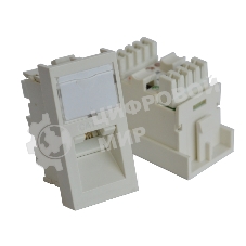 Вставка RJ-45 UTP Cat.5E, 22.5x45 мм угловая, с маркировкой, белая