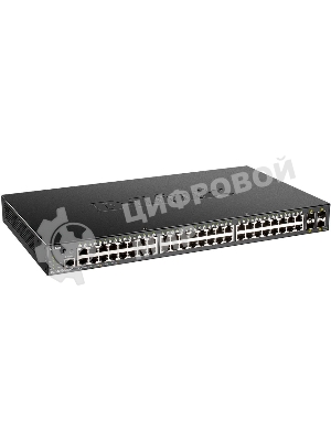 Коммутатор D-Link DGS-1250-52XMP/A1A, L2 Smart Switch with 48 10/100/1000Base-T ports and 4 10Gbase-X SFP+ ports (48 PoE ports 802.3af/802.3at (30 W), PoE Budget 370W).16K Mac address, 802.3x Flow Control, 4K