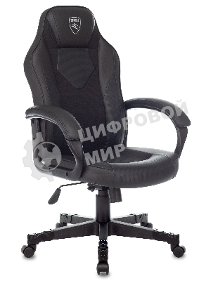 Кресло игровое Zombie GAME 17 черный, текстиль/эко.кожа, крестовина пластик