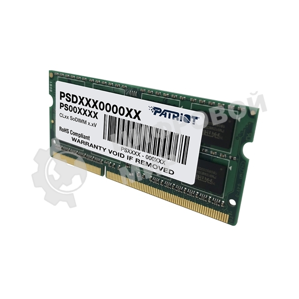 Оперативная память Patriot, DDR3L, 4GB (1x4 GB), 1600 MHz, CL11, SO-DIMM