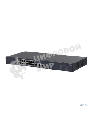 Коммутатор Dahua DH-CS4218-16ET-240, 16×100 Мбит/с + 2×1 Гбит/с Combo + 2×1 Гбит/с SFP, управляемый