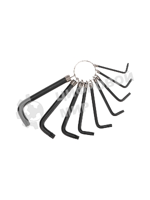 Набор ключей имбусовых TORX Kranz T10-T50, CrV, 9 шт., оксидированные, на кольце
