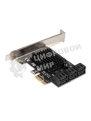 Контроллер ExeGate EXE-516v2 (PCI-E x1 v2.0, SATA3 6Gb/s, 6 int, ASMedia Chipset ASM1166)