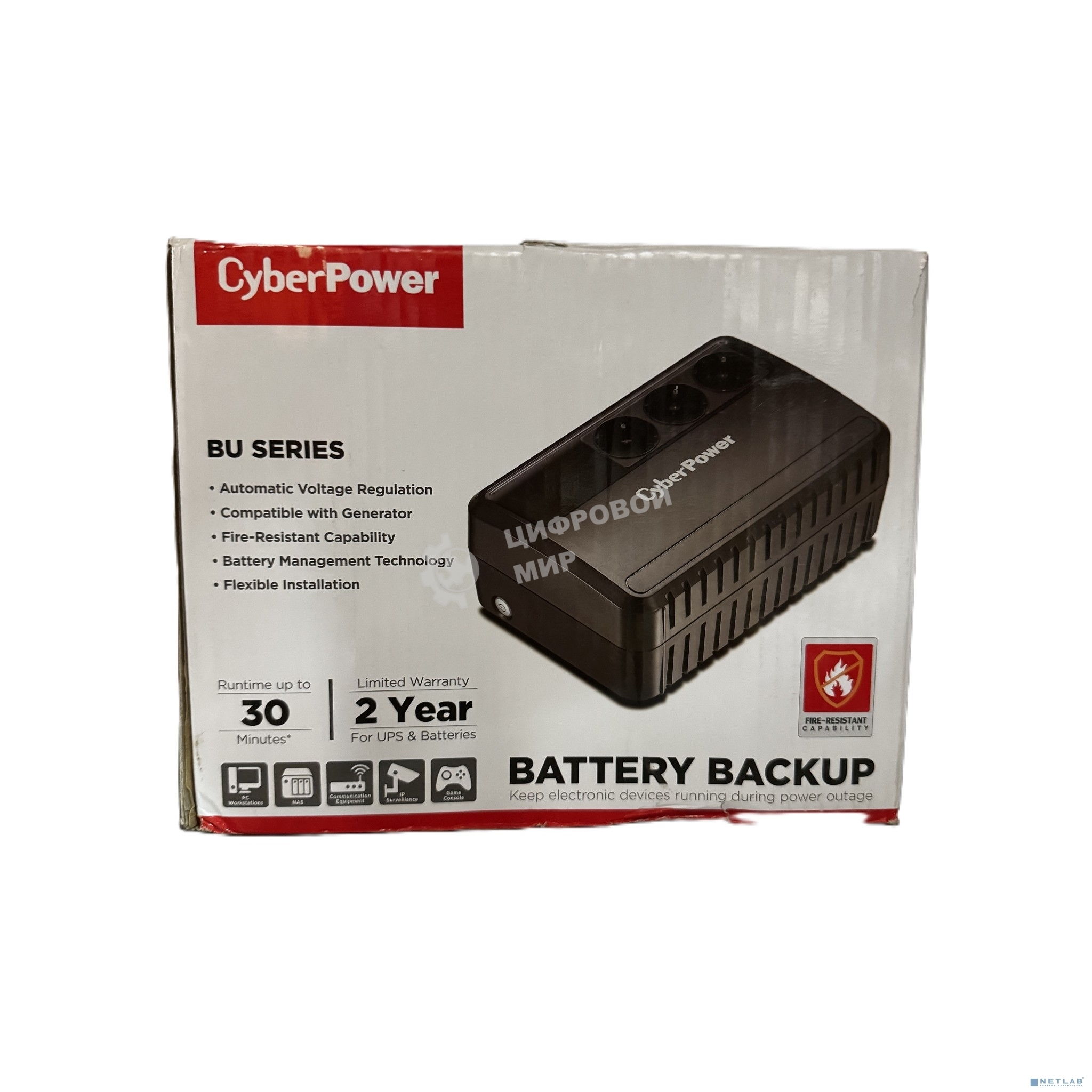 Источник бесперебойного питания CyberPower Line-Interactive BU600E 600VA/360W (3 EURO)