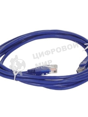 Патч-корд LANMASTER TWT UTP cat.5e, с заливными колпачками, 0.3 м, синий