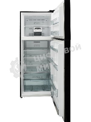 Холодильник Hitachi HRTN7489DF GBKCS черный стекло двухкамерный инвертер 345/105л морозилка сверху, No Frost