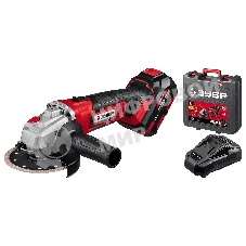 Угловая шлифовальная машина ЗУБР 18В, 1 АКБ (4Ач), в кейсе. УШМ-18-125-41