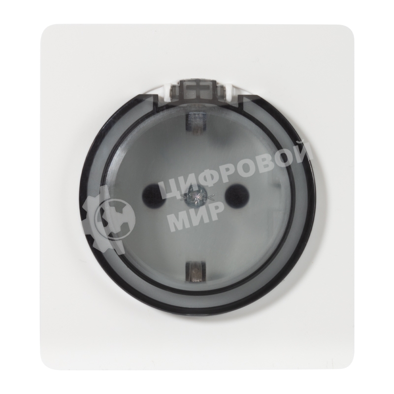 Розетка Kranz ROUND 1-ая с/з с/у, со шторками и крышкой 16А перламутр