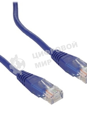 Патч-корд LANMASTER TWT UTP cat.5e, с заливными колпачками, 0.3 м, синий
