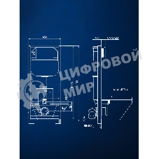 Комплект BAU 6 в 1: рамная инсталляция BAU NEO 45, унитаз подвесной Rio Luxe 52*35, сиденье микролифт, кнопка смыва BAU Stil для инсталляции, золото